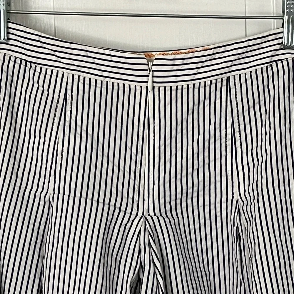J. Crew Black and White A-Line Striped Skirt
